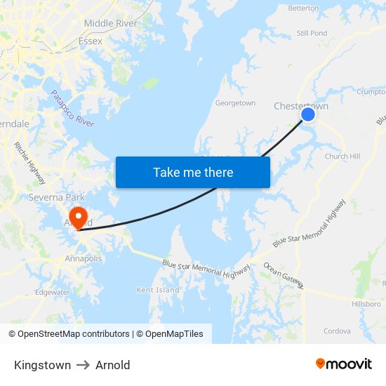 Kingstown to Arnold map