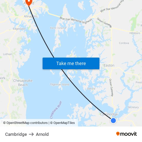 Cambridge to Arnold map