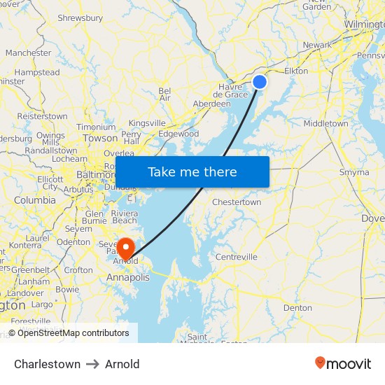 Charlestown to Arnold map