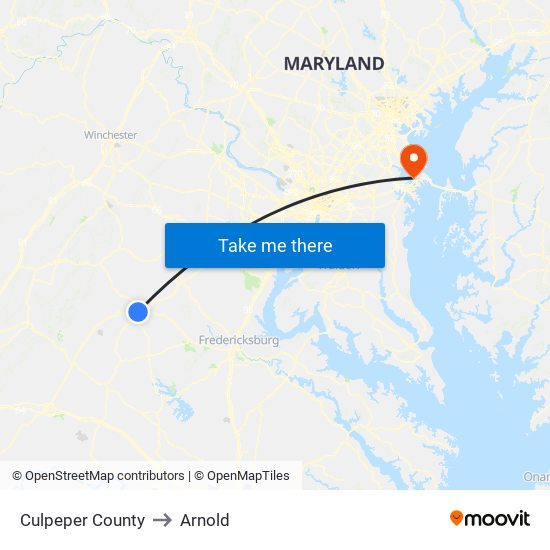 Culpeper County to Arnold map