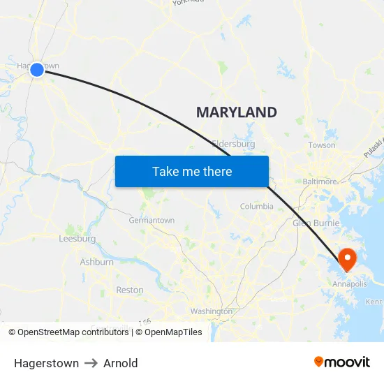 Hagerstown to Arnold map
