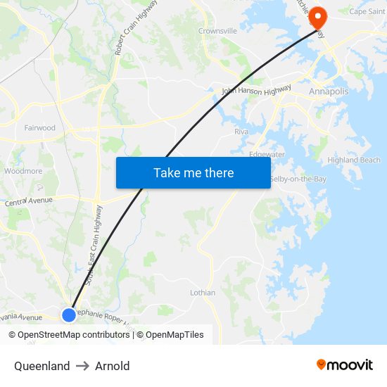 Queenland to Arnold map