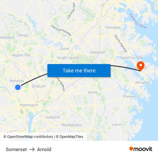 Somerset to Arnold map