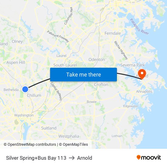 Silver Spring+Bay 113 to Arnold map