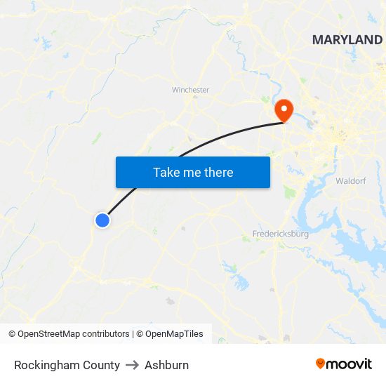 Rockingham County to Ashburn map