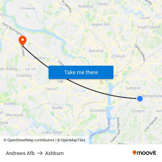 Andrews Afb to Ashburn map