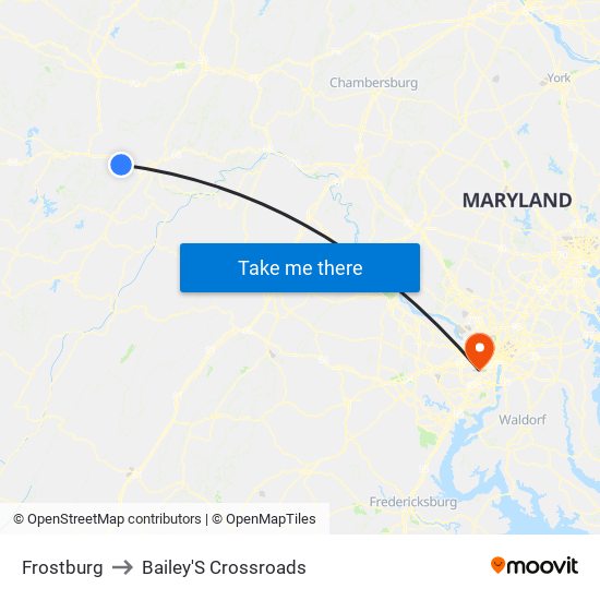 Frostburg to Bailey'S Crossroads map