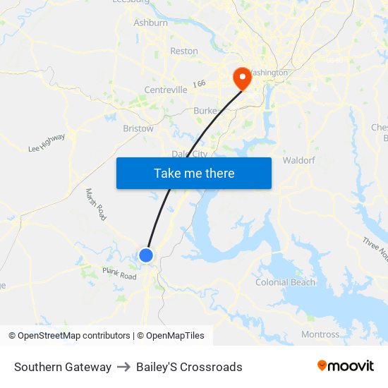 Southern Gateway to Bailey'S Crossroads map