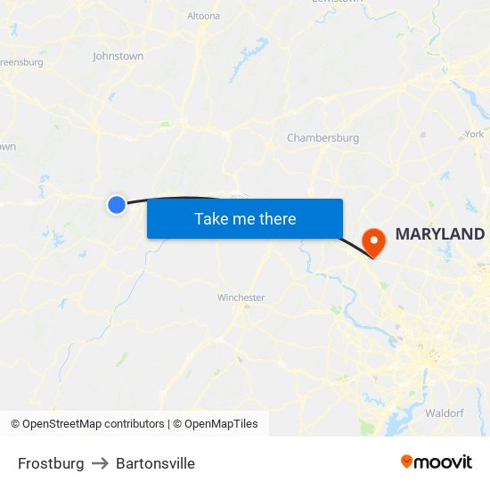 Frostburg to Bartonsville map