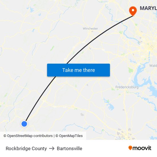 Rockbridge County to Bartonsville map