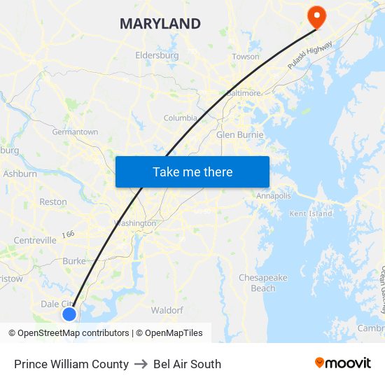 Prince William County to Bel Air South map