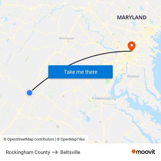 Rockingham County to Beltsville map