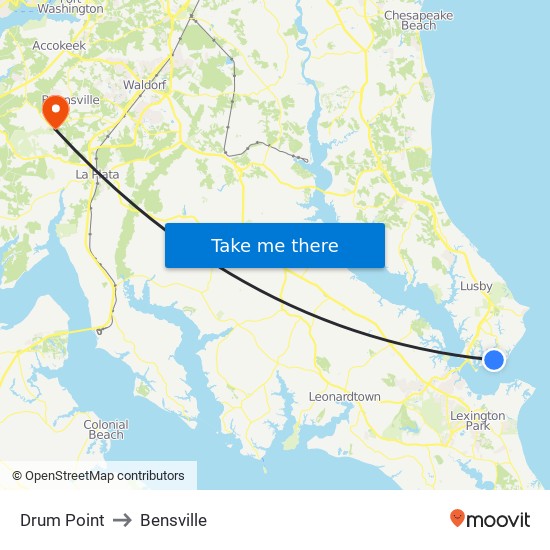 Drum Point to Bensville map