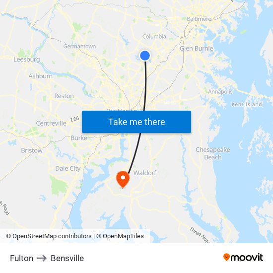 Fulton to Bensville map