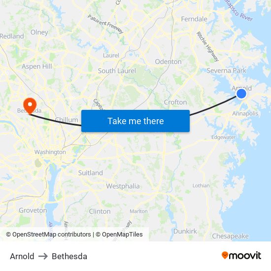 Arnold to Bethesda map