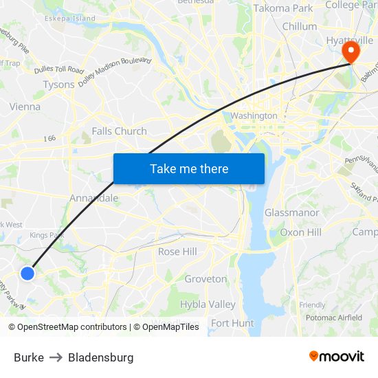 Burke to Bladensburg map