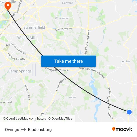 Owings to Bladensburg map