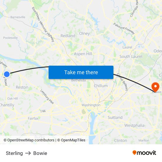 Sterling to Bowie map