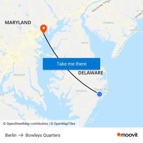 Berlin to Bowleys Quarters map