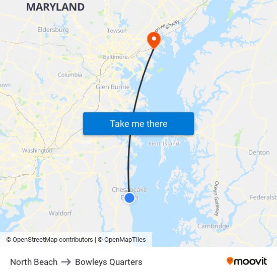 North Beach to Bowleys Quarters map