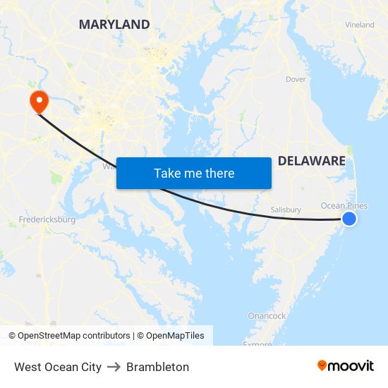 West Ocean City to Brambleton map