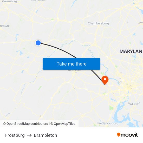 Frostburg to Brambleton map