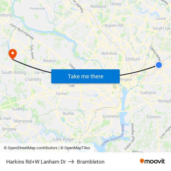 Harkins Rd+W Lanham Dr to Brambleton map