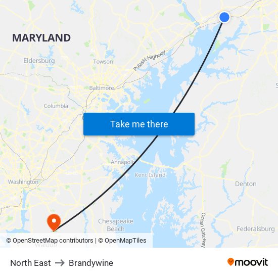 North East to Brandywine map