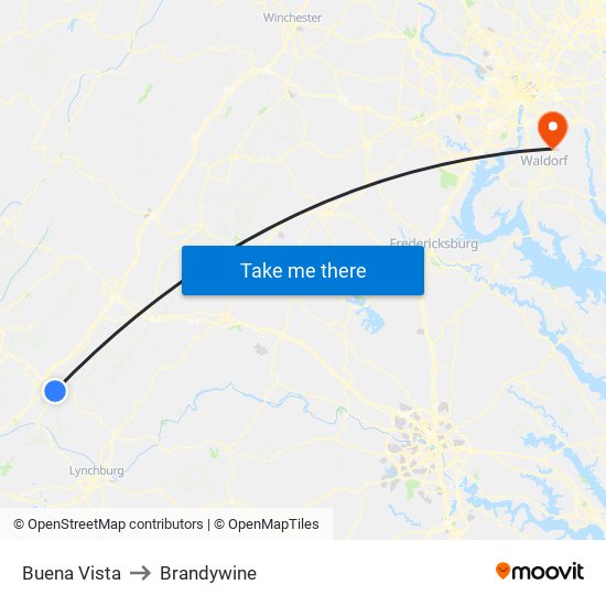 Buena Vista to Brandywine map