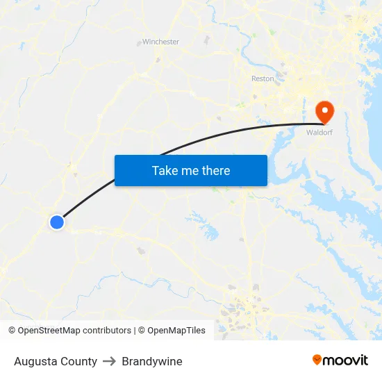 Augusta County to Brandywine map