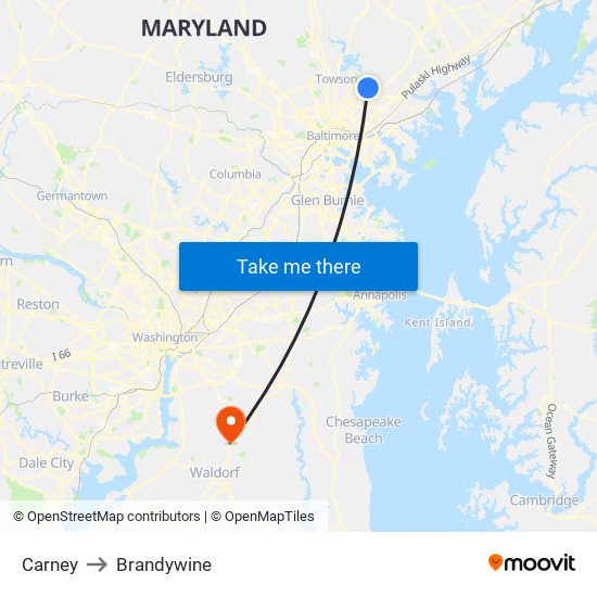 Carney to Brandywine map