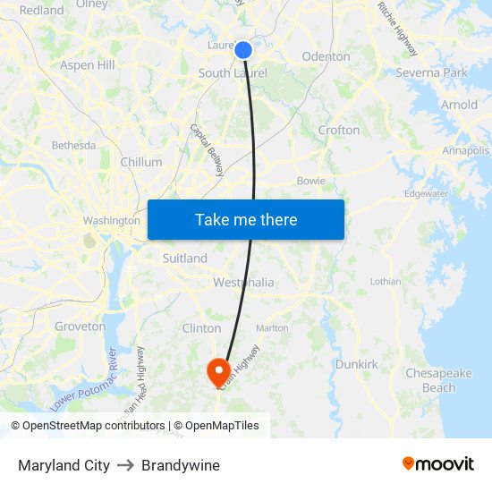 Maryland City to Brandywine Washington D.C. Baltimore MD with