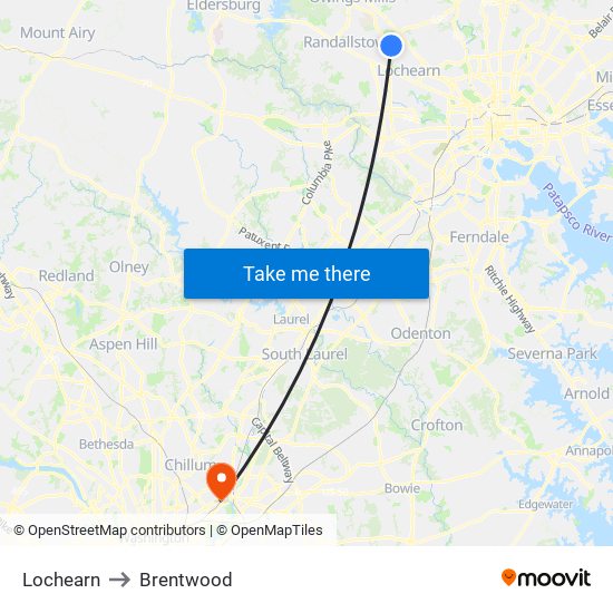 Lochearn to Brentwood map