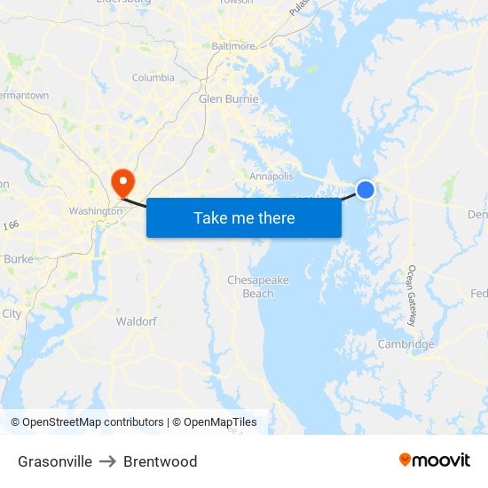 Grasonville to Brentwood map