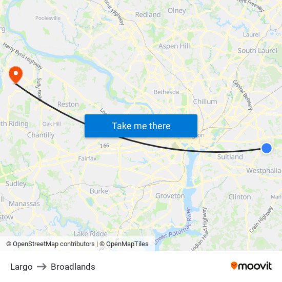 Largo to Broadlands map