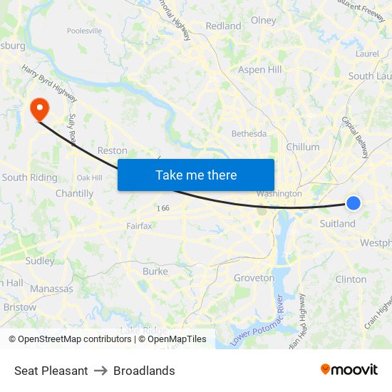 Seat Pleasant to Broadlands map