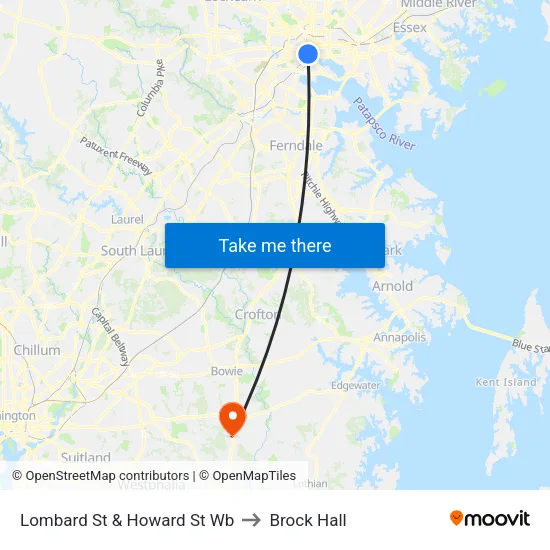 Lombard St & Howard St Wb to Brock Hall map