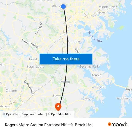 Rogers Metro Station Entrance Nb to Brock Hall map