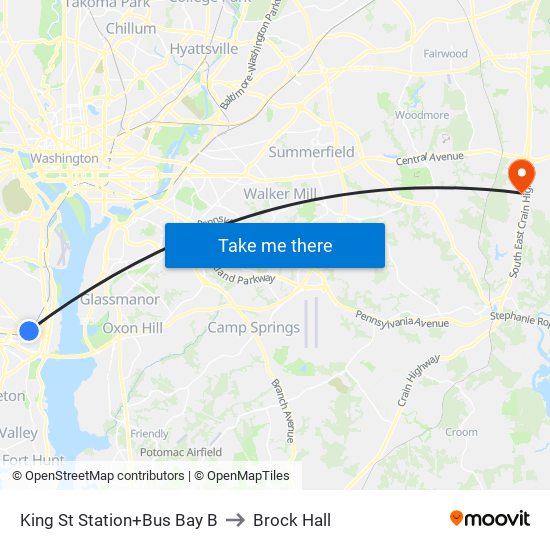 King Street-Old Town+Bay B to Brock Hall map