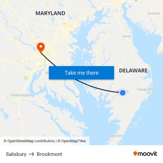 Salisbury to Brookmont map