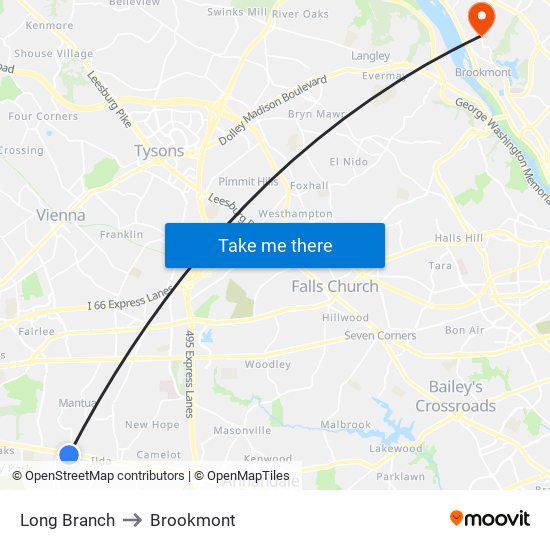 Long Branch to Brookmont map