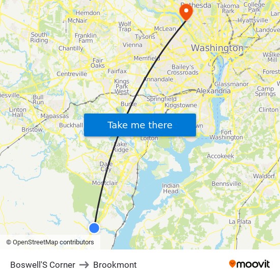 Boswell'S Corner to Brookmont map