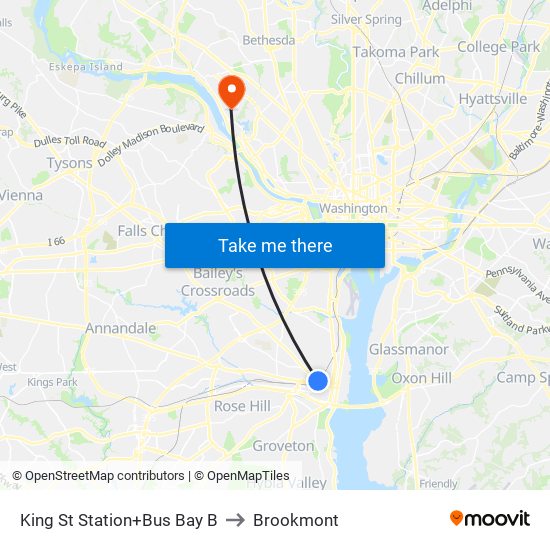 King Street-Old Town+Bay B to Brookmont map