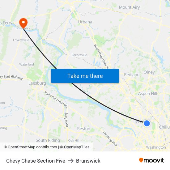 Chevy Chase Section Five to Brunswick map