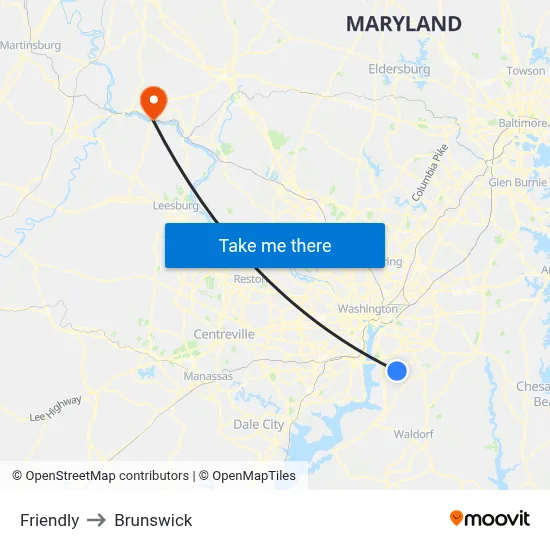 Friendly to Brunswick map