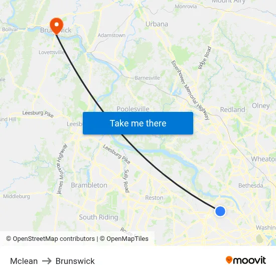 Mclean to Brunswick map