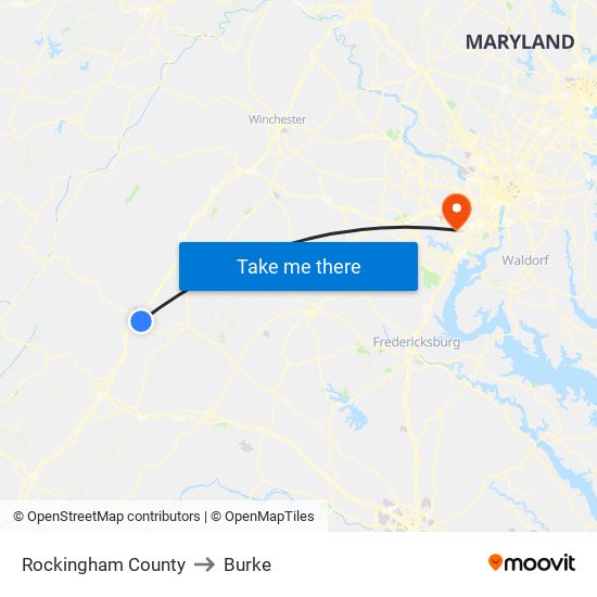 Rockingham County to Burke map