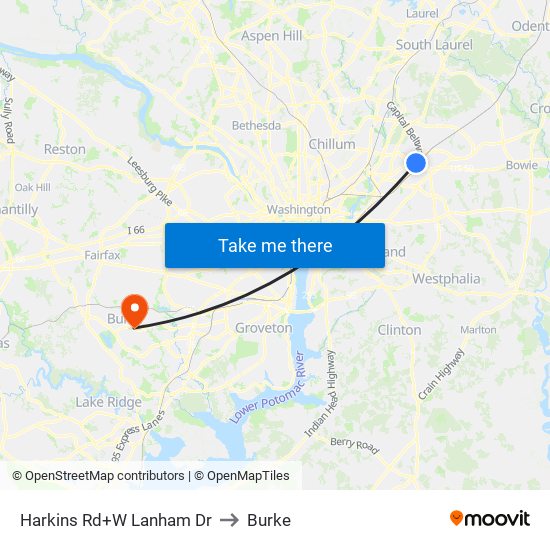 Harkins Rd+W Lanham Dr to Burke map