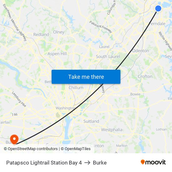 Patapsco Lightrail Station Bay 4 to Burke map