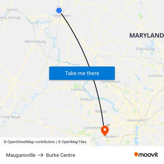 Maugansville to Burke Centre map